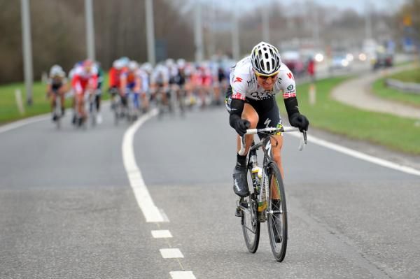 Lars Bak (HTC-Highroad) made a solo attack with 31km remaining.