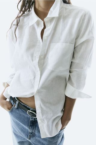 Linen-Blend Shirt