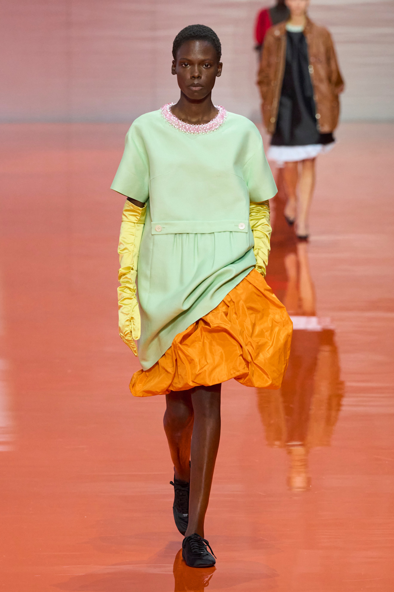 Prada SS26 green and orange summer colour combinations