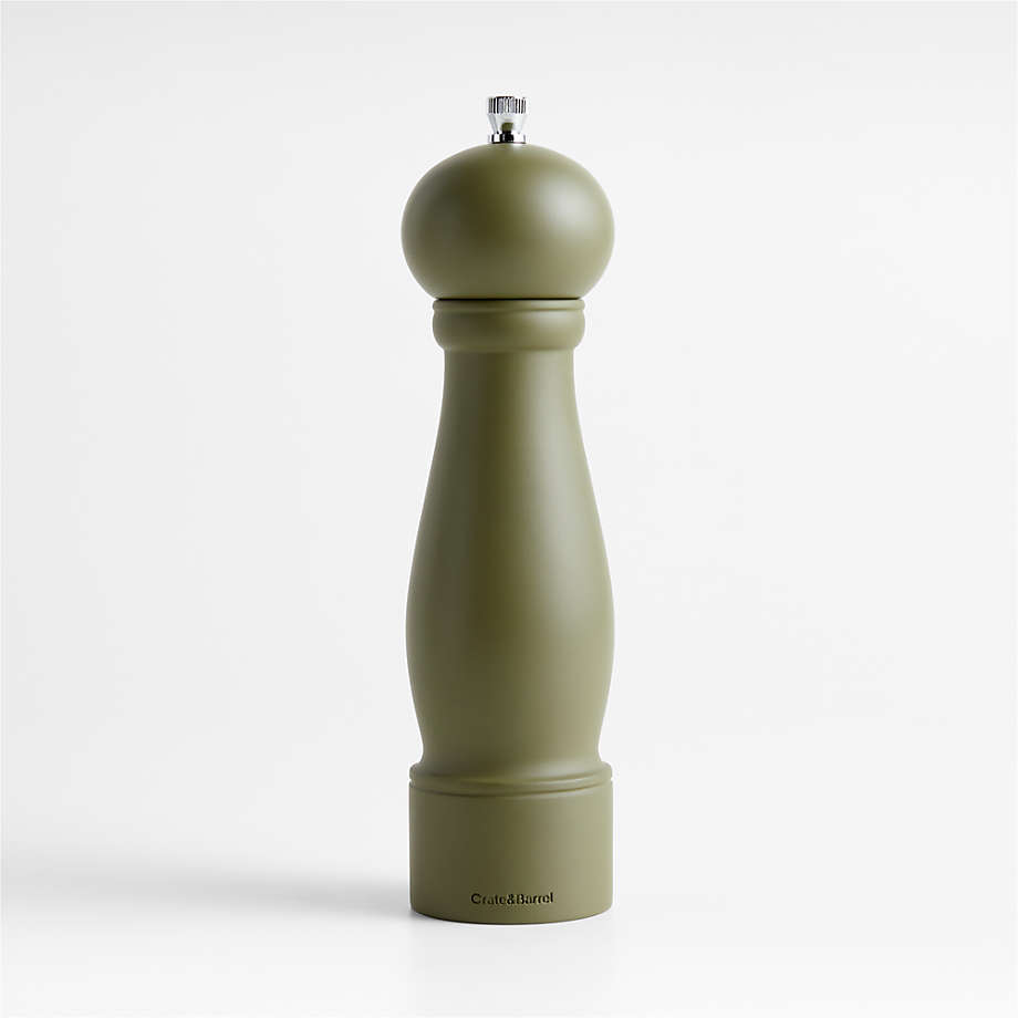 Crate &amp;amp; Barrel, Marin Desert Green Wood Salt Mill