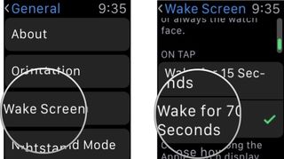 Setting the wake extension on Apple Watch