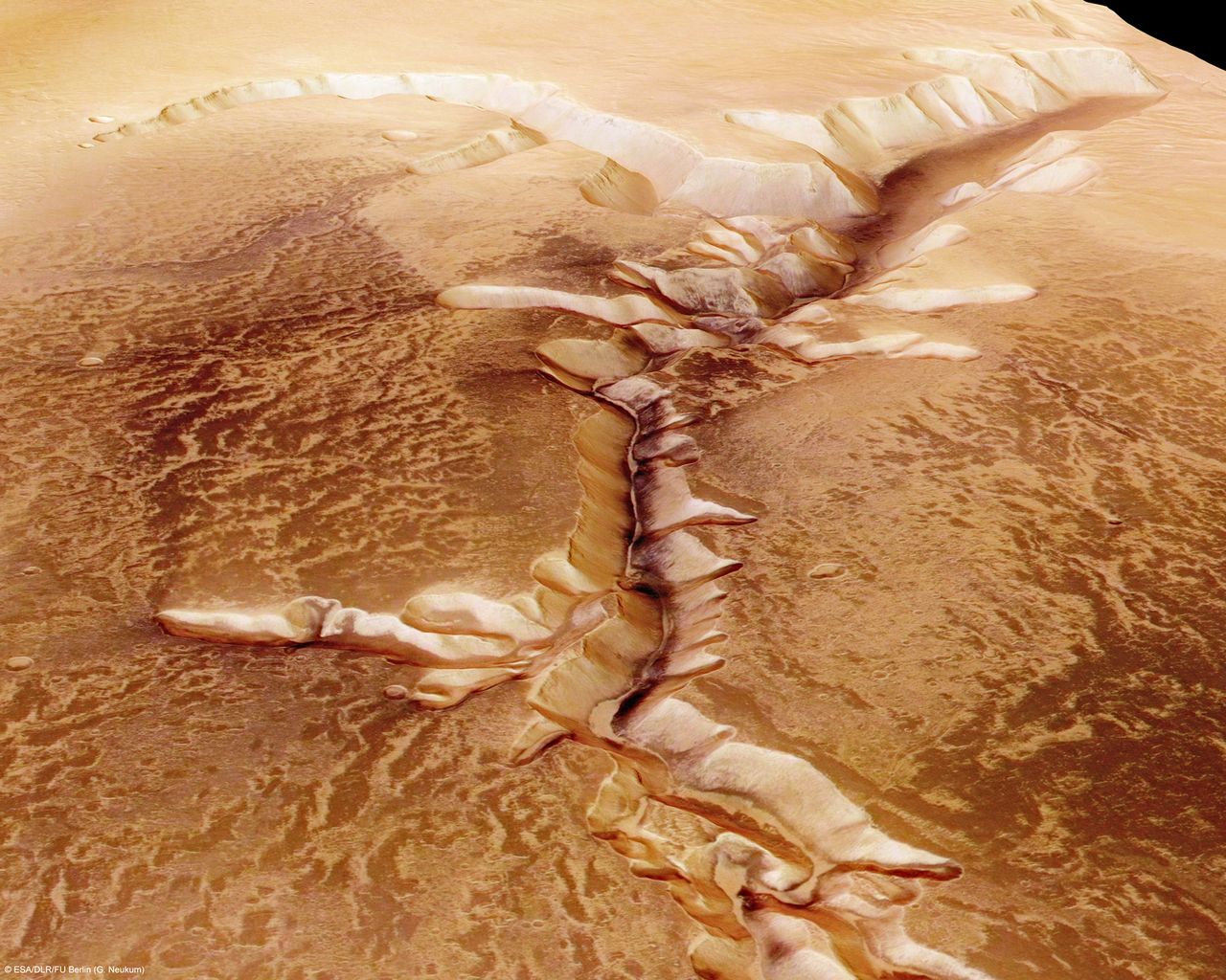 Images of Mars&amp;#039; Echus Chasma, captured by the European Space Agency