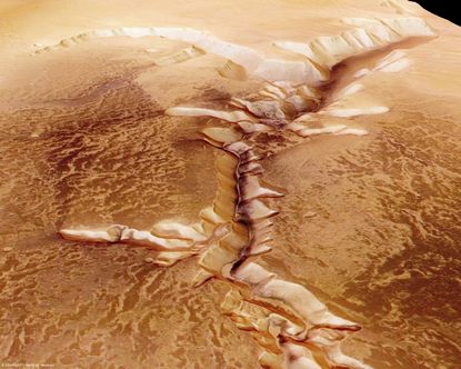 Images of Mars' Echus Chasma, captured by the European Space Agency