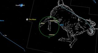 An illustration of the night sky on Wednesday (Nov. 9) showing Uranus at opposition.