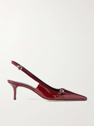 Saba Buckled Patent-Leather Slingback Pumps