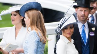 Princess Eugenie of York, Princess Beatrice of York, Meghan, Duchess of Sussex and Prince Harry, Duke of Sussex and Prince Charles, Prince of Wales attend Royal Ascot Day 1 at Ascot Racecourse on June 19, 2018 in Ascot, United Kingdom.