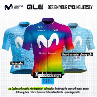 Movistar have unveiled the winner of their competition to design a one-off jersey to help raise money for the Spanish Red Cross and Italy’s Protezione Civile