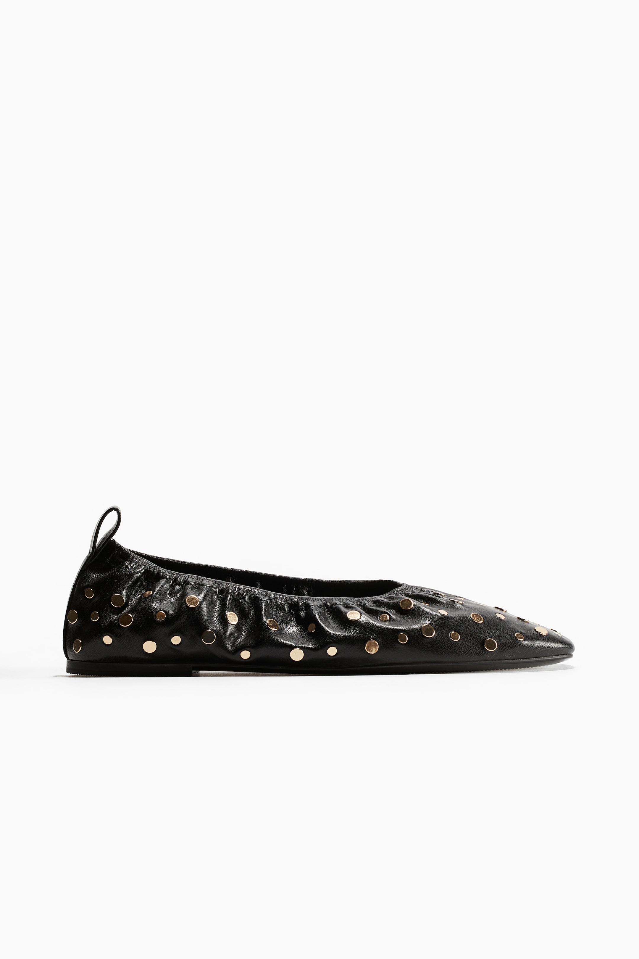 Studded Ballet Pumps - Black