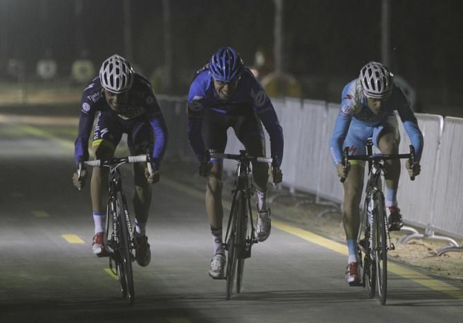 Vincenzo Nibali, Alberto Contador and Ryder Hesjedal in Dubai