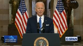 President Joe Biden gives speech marking first anniversary of the January 6 insurrection