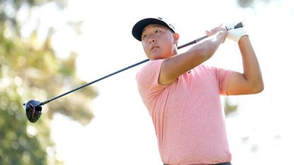 John Pak of the United States plays his shot from the 10th tee during the second round of the Nationwide Children&#039;s Hospital Championship 2024 at Ohio State University Golf Club on September 20, 2024 in Columbus, Ohio.