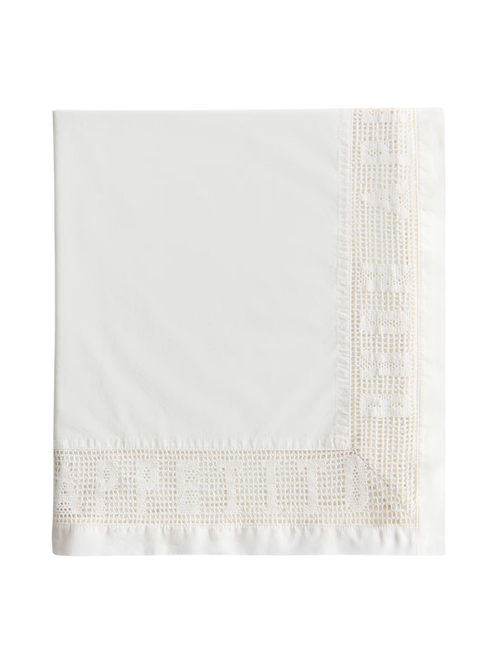 Lace-Trimmed Cotton Tablecloth