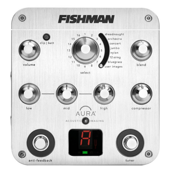 A Fishman Aura Spectrum acoustic guitar preamp pedal