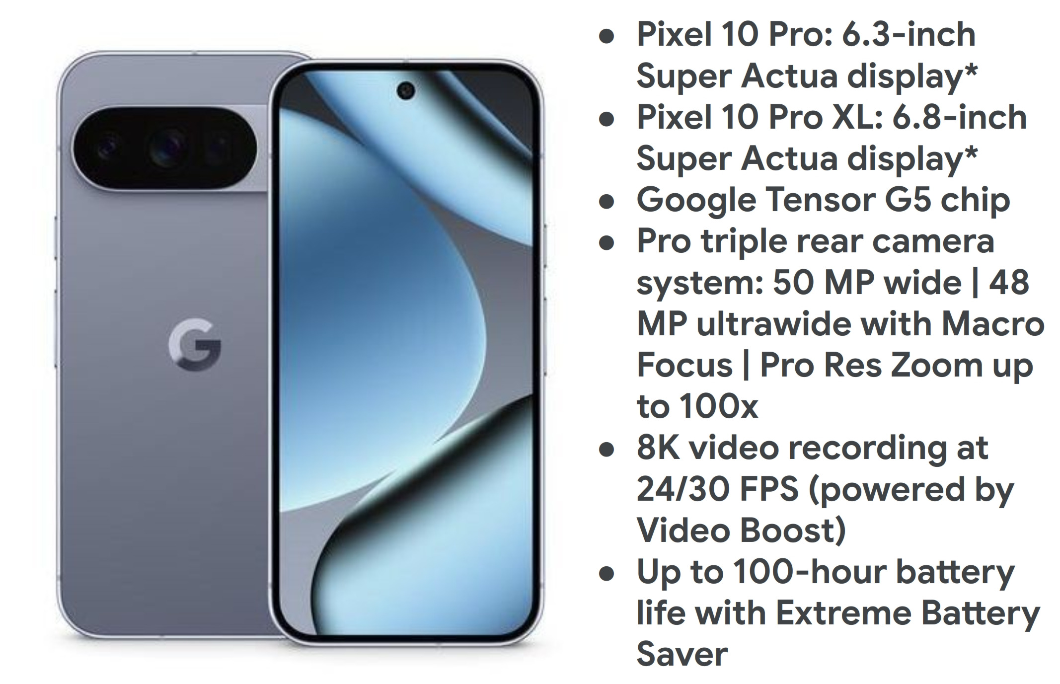 Official render of Pixel 10 Pro and specs