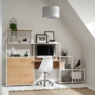 Shelved Modular Home Office Desk with Storage