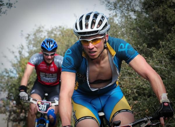 Riders warmed up quickly today due to the big road climb