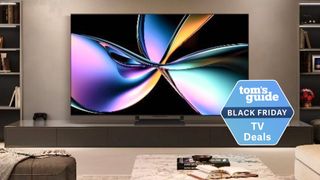 Hisense U75QG on wall in living room 