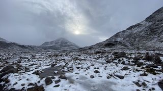 hiking in winter