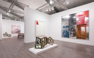 Pace Gallery’s stand featured works by Song Dong and Julian Schnabe