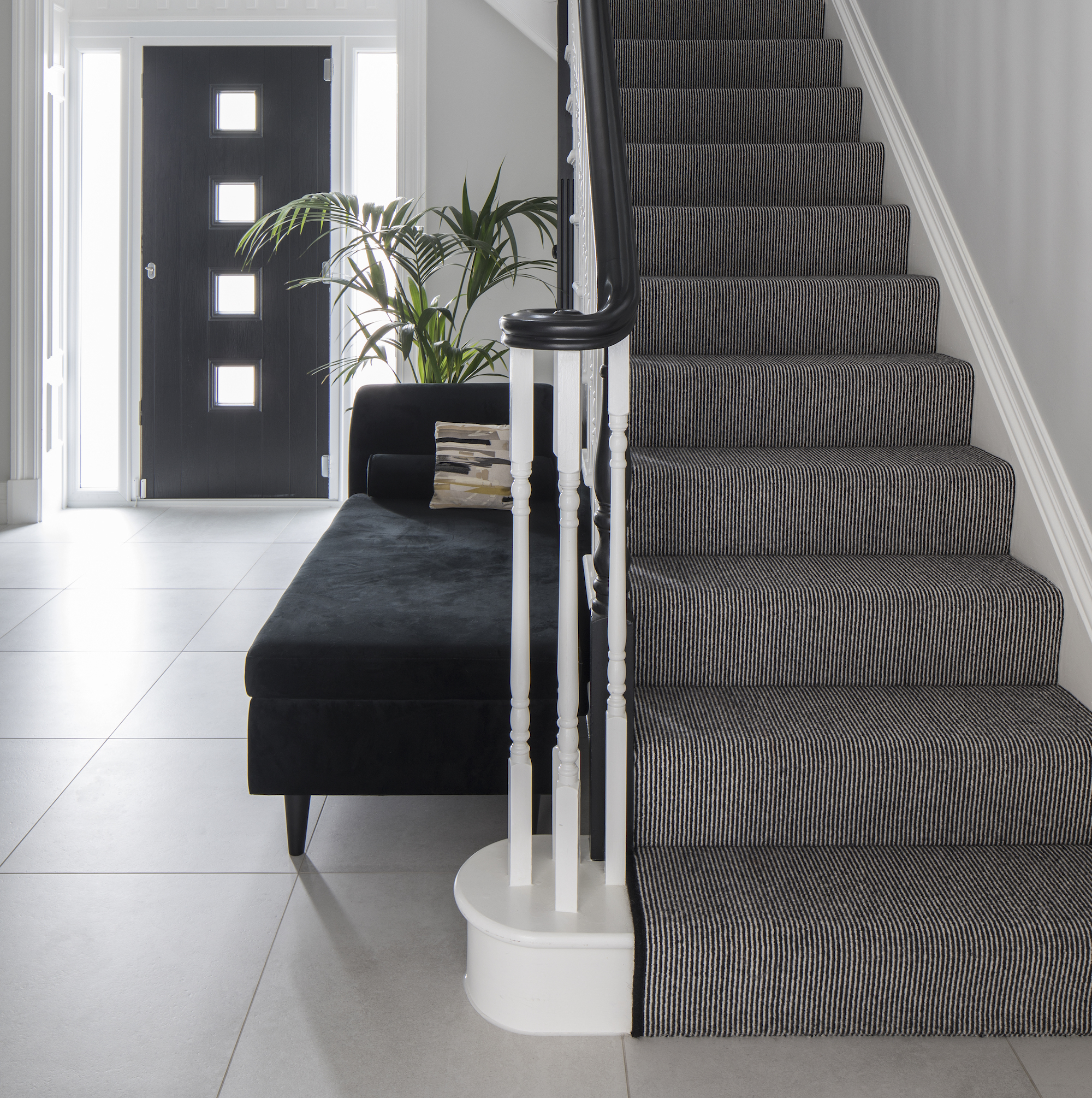 Long Traditional Flecked Stair Carpet Stairs Hallway  Black Runners Sold in Feet 