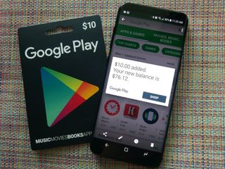 Google Play gift card with phone