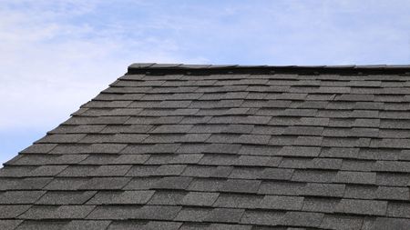 Tab styled asphalt roof shingles