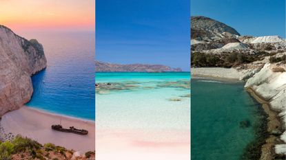 a comp image of the best beaches in greece