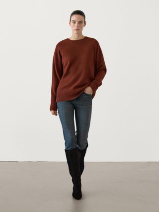 Massimo Dutti 100% cashmere oversize knit sweater