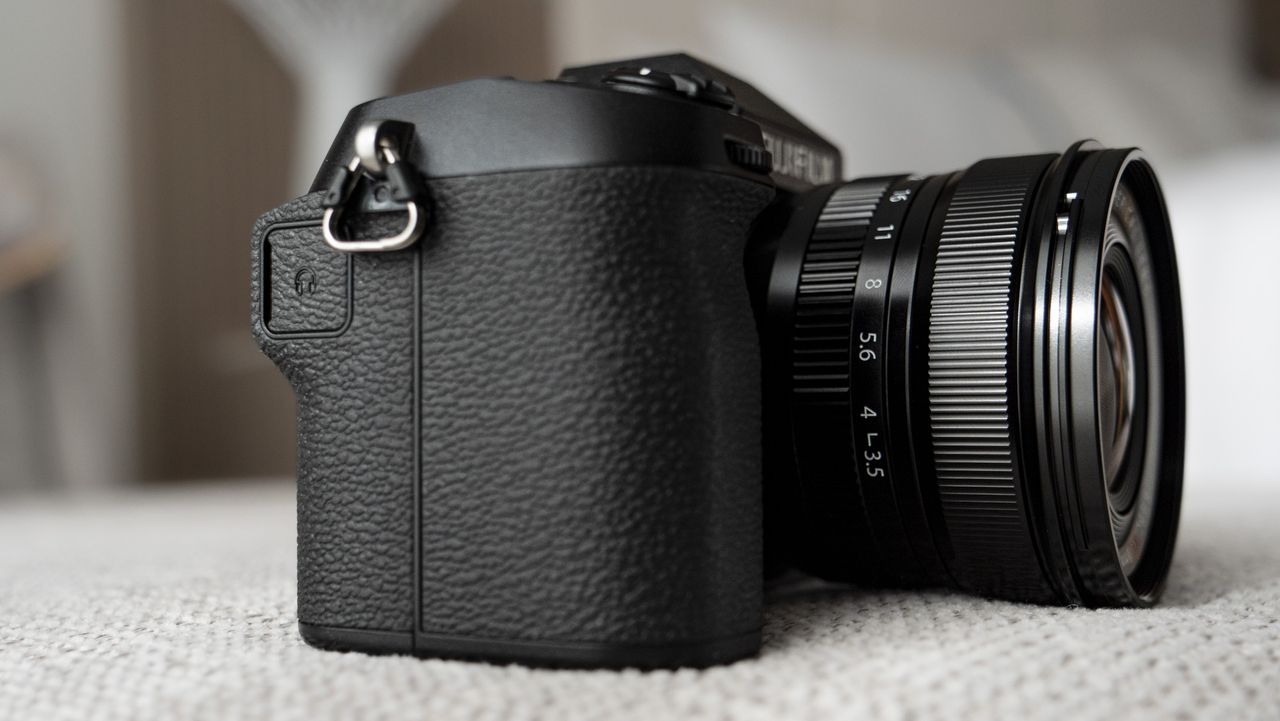 Fujifilm X-S20 camera side with headphone jack