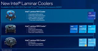 Intel's three new stock coolers with specs