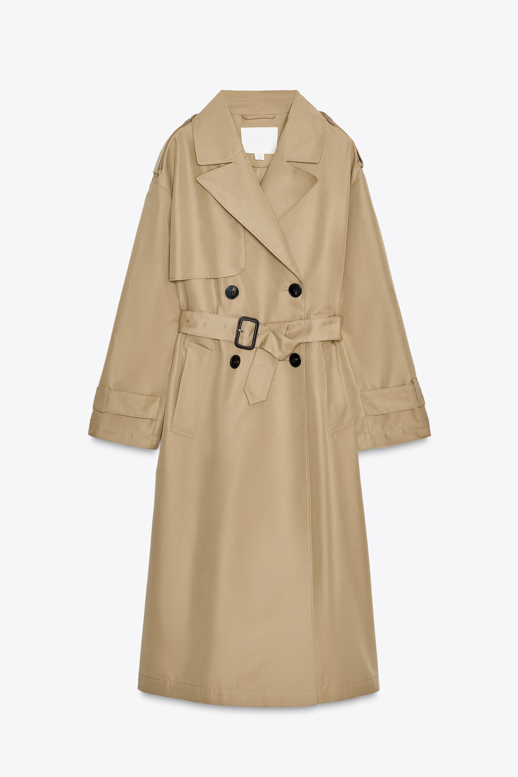Belted Long Double Breasted Trench Coat