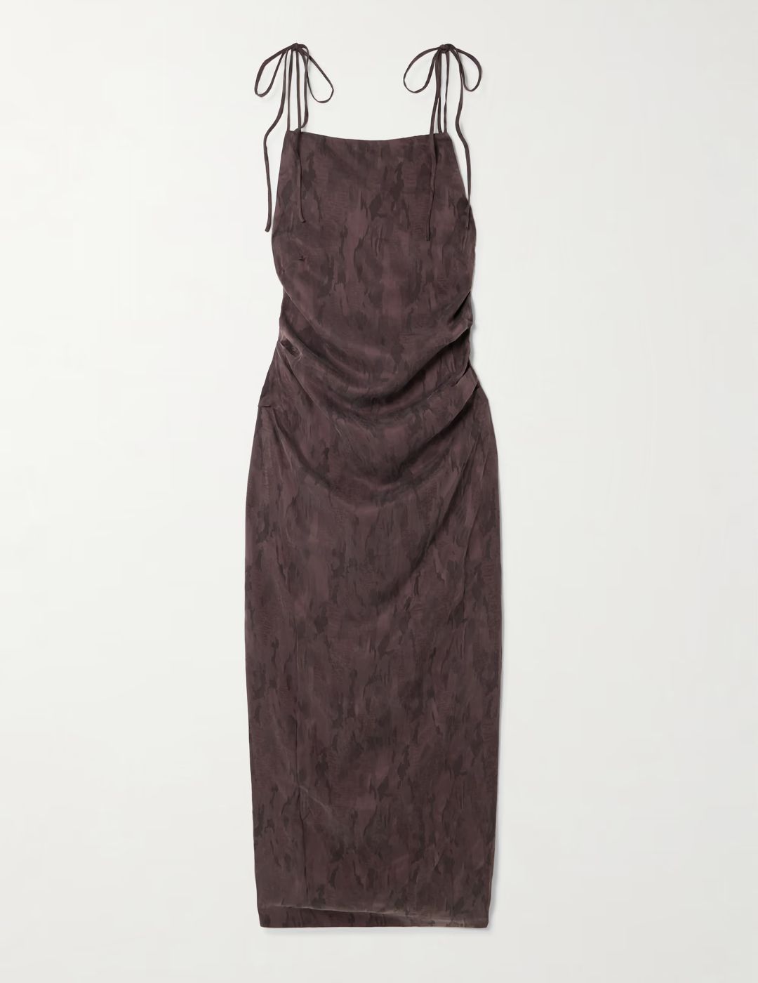 St. Agni , Gathered Washed Satin Jacquard Maxi