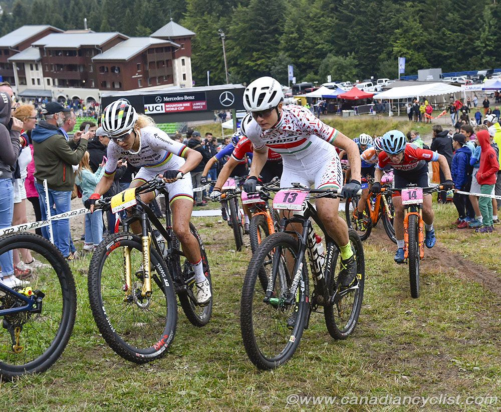 Jolanda Neff (Kross Racing Team) and Barbara Benko (Ghost Factory Racing)