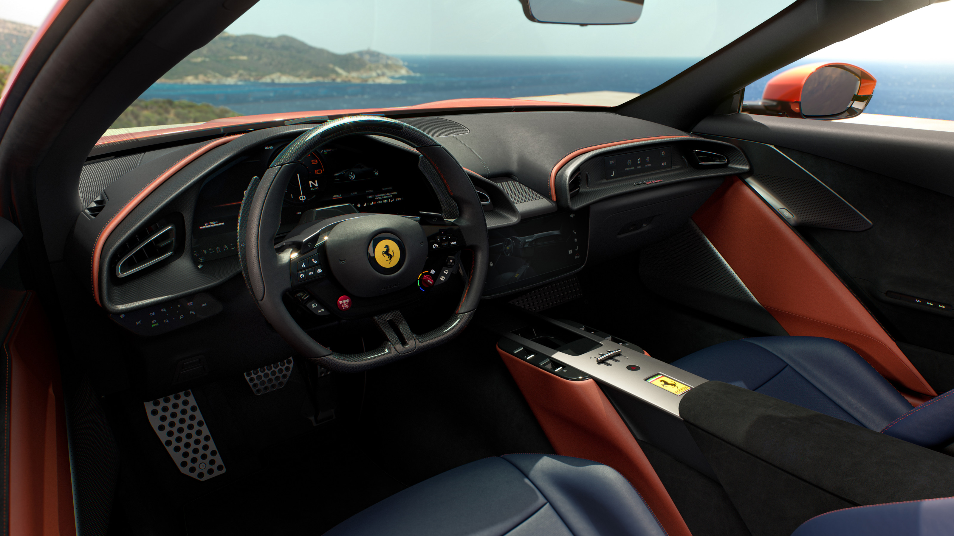 Ferrari Amalfi Spider dashboard with passenger display