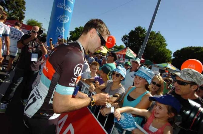 Jens Voigt (RadioShack Leopard) is a popular figure with the Australian crowds.