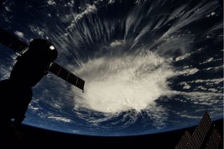 On Sept. 6, when astronaut Scott captured this image from the International Space Station, Hurricane Florence resembled a giant cotton ball. At the time, Florence was a Category 2 hurricane, located about 1,100 miles (1,770 kilometers) east-southeast of B