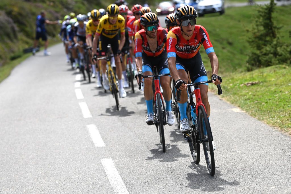 COL DU TOURMALET FRANCE SEPTEMBER 08 Antonio Tiberi of Italy and Team Bahrain Victorious competes during the 78th Tour of Spain 2023 a 1347km stage from Formigal Huesca la Magia to Col du Tourmalet 2115m UCIWT on September 08 2023 in Col du Tourmalet France Photo by Tim de WaeleGetty Images