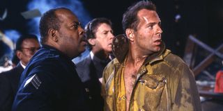 Reginald VelJohnson and Bruce Willis in Die Hard