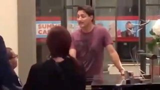Justin Trudeau singing at a piano 