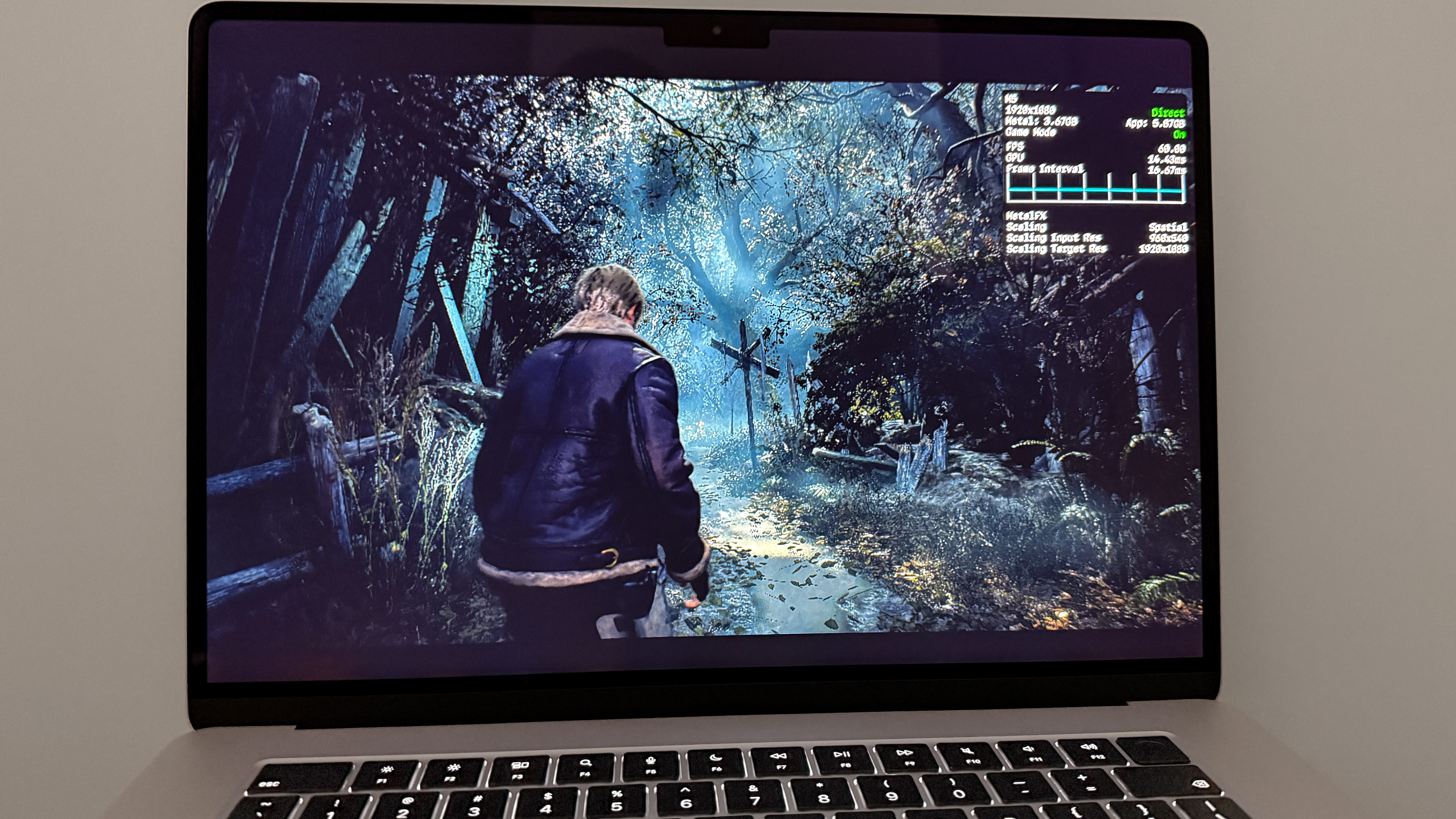 MacBook Air 15-inch M5 playing Resident Evil 4 Remake