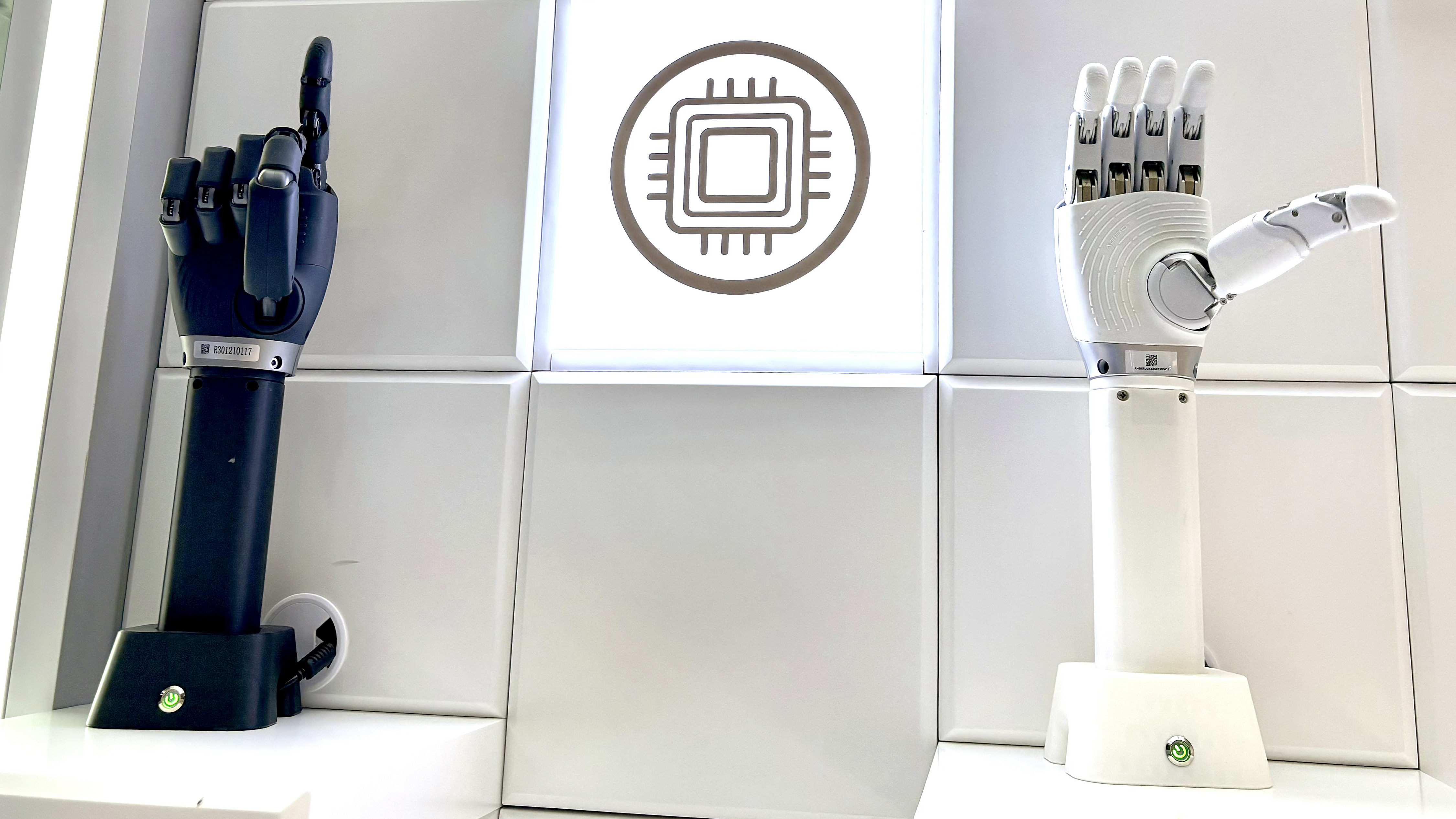 Omnihand robot hand on display at MWC 2026
