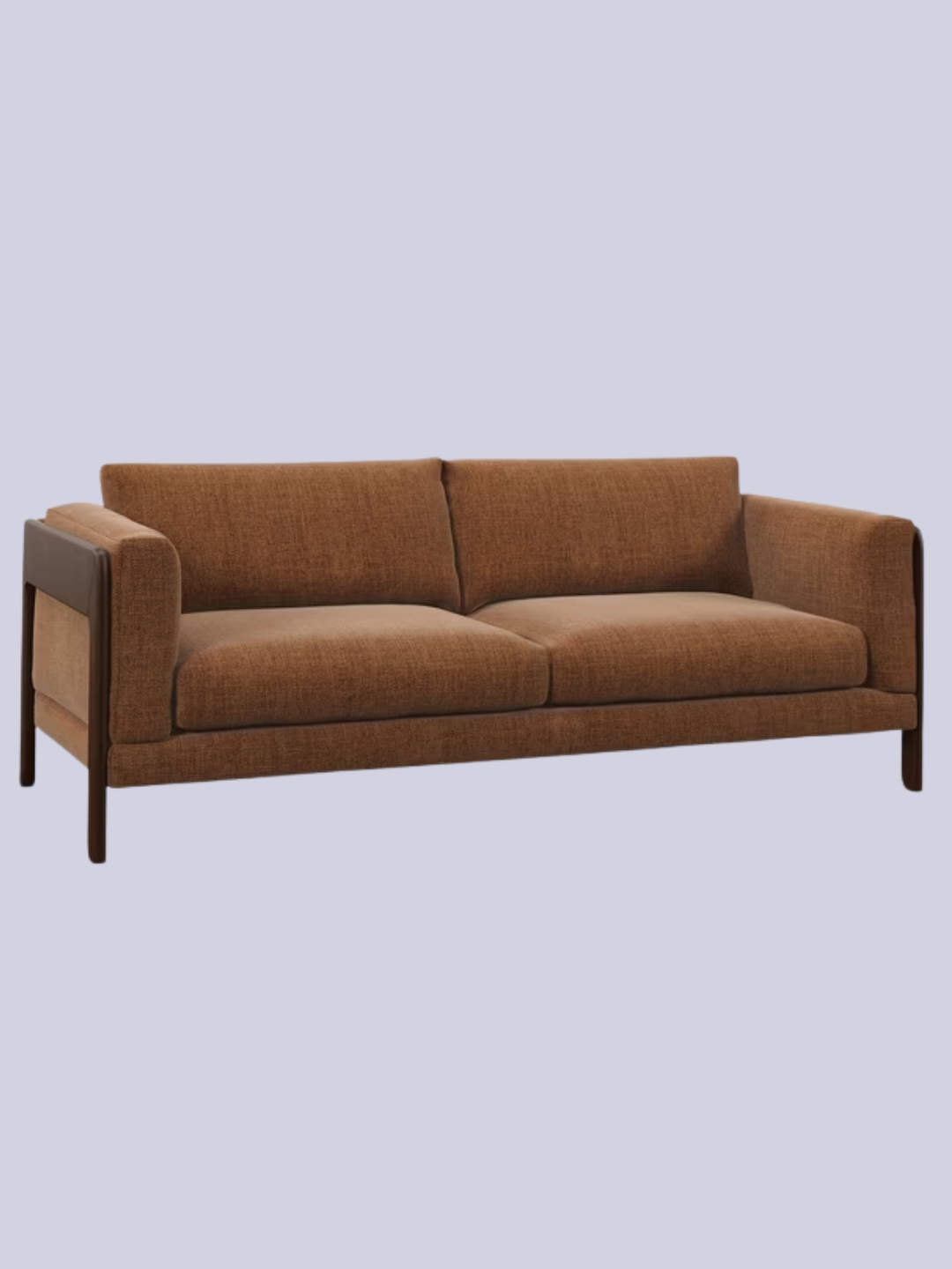 John Lewis, Nest Large 3 Seater Sofa, Dark Leg, Easy Clean Basketweave Chenille Nutmeg