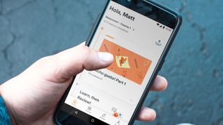Babbel review: Babbel being used on mobile phone