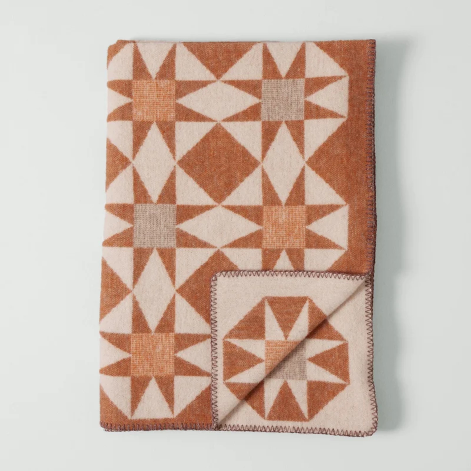 Toast Jacquard Star Wool Blanket