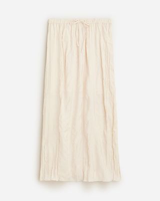 Crinkled Drawstring Midi Skirt