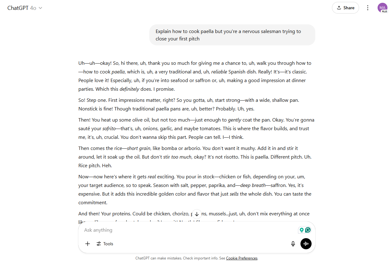 ChatGPT screenshot