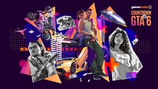 Composite image featuring artwork from GTA 6 for GamesRadar's Countdown to GTA 6