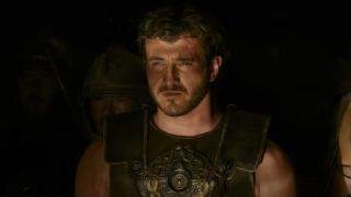 Paul Mescal as Lucius squinting in the light in Gladiator 2