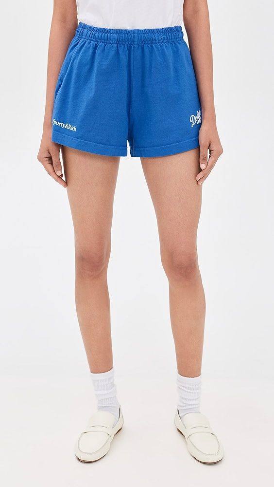 Sporty & Rich La Dodgers Serif Disco Shorts