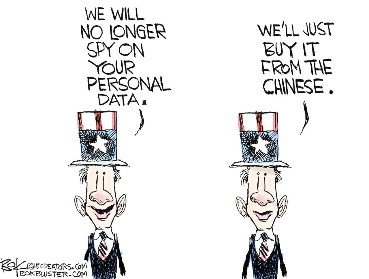 Political cartoon World China Cybersecurity